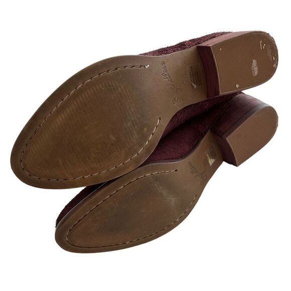 Seychelles Anthropologie Suede Snare Towel Ankle Boots Size 7.5 Burgundy